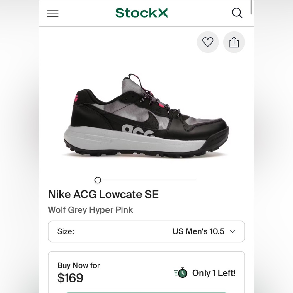 Nike ACG Lowcate SE Wolf Grey Hyper Pink